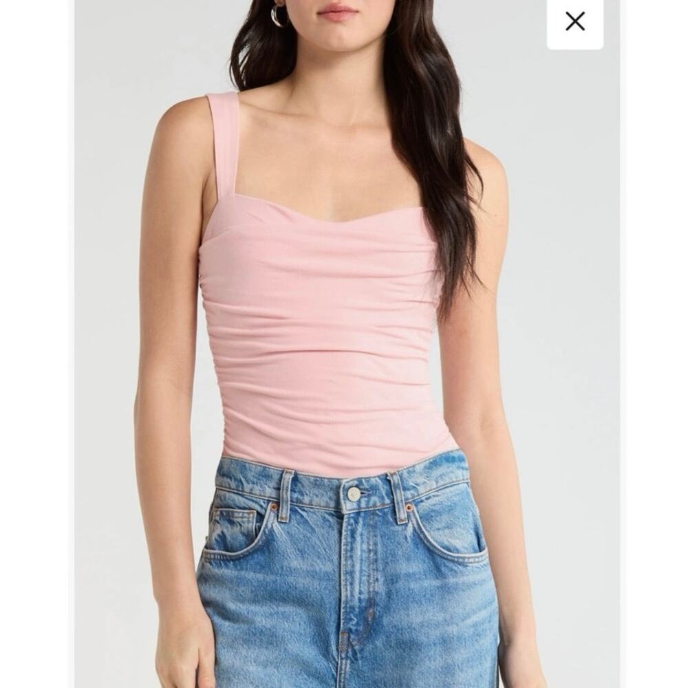 NWOT Reformation Trish Ruched Tank in Lotus SZ L